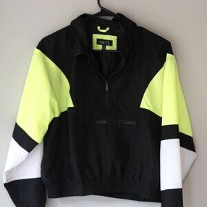 Rue21 Limited‎ Edition Pullover Jacket Neon Trim Black White Medium